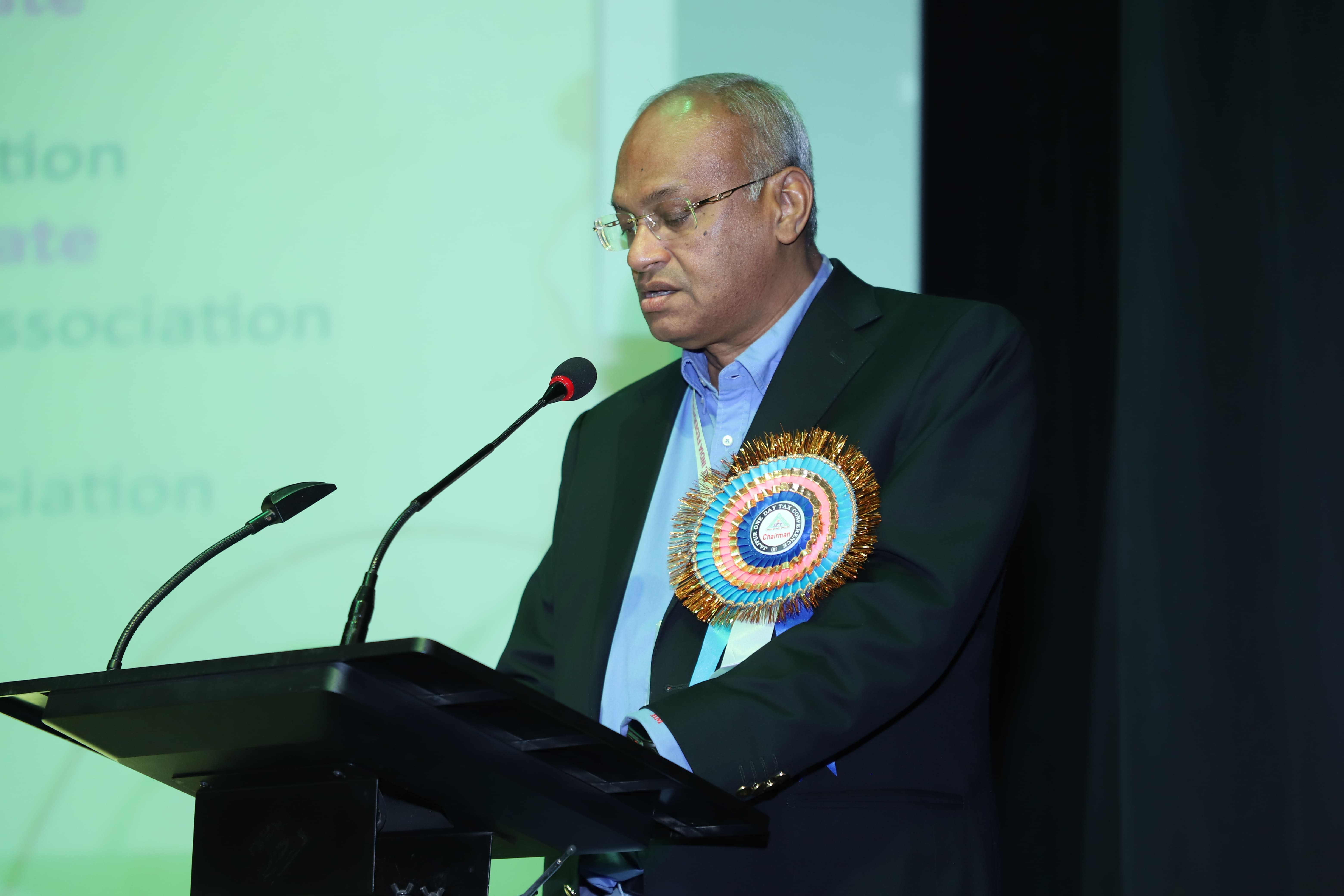 Bibekananda Mohanti, President, All Odisha Tax Advocates Association addressing the gathering.